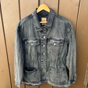 Gap Cinched womens jacket Oversized Large black wash